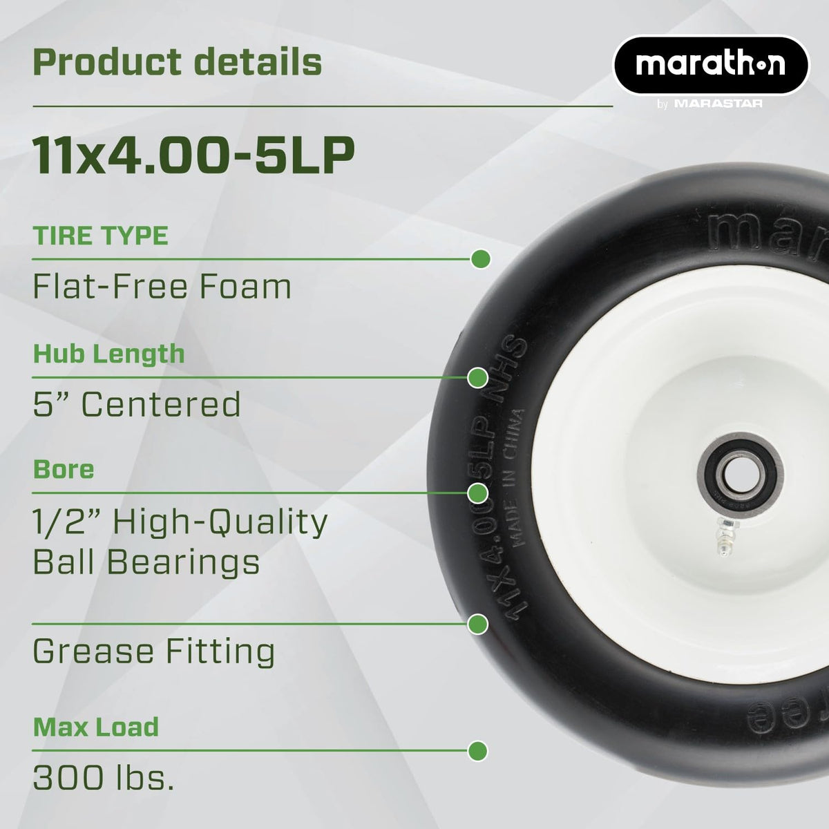 Marathon 1/2-inch precision ball bearings delivering smooth rolling under load.