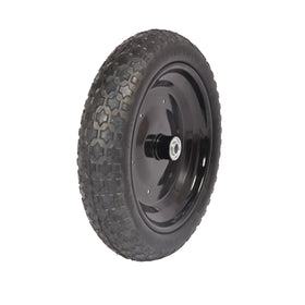 Marathon universal-fit flat-free wheelbarrow tire assembly ready for replacement