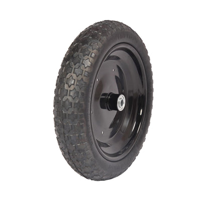 Marathon universal-fit flat-free wheelbarrow tire assembly ready for replacement