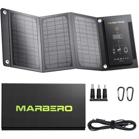 MARBERO 21W foldable solar panel folded for easy carrying