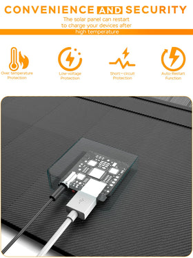 MARBERO 21W IP65 waterproof solar panel in rugged outdoor setting