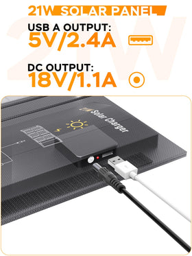 MARBERO 21W unfolded panel ready for outdoor charging