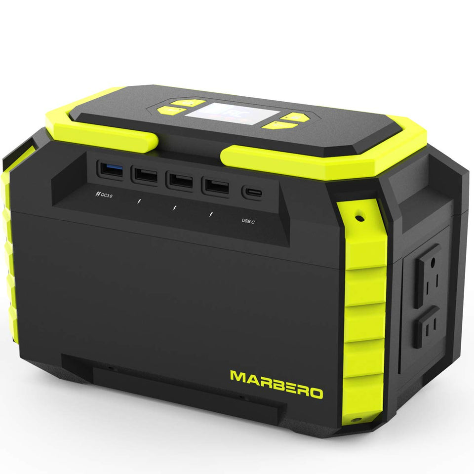 MARBERO 222Wh portable power station front view for off-grid use