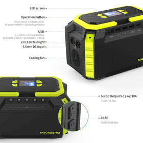 MARBERO built-in LED flashlight with multiple modes for emergencies