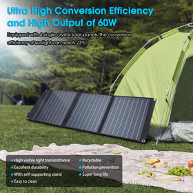 MARBERO 60W adjustable tilt 0-180 degrees captures more sunlight