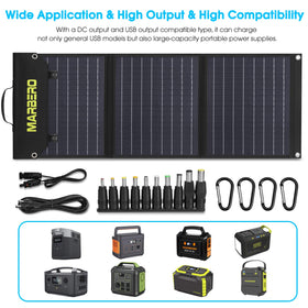 MARBERO 60W unfolded solar panel in full size for outdoor charging