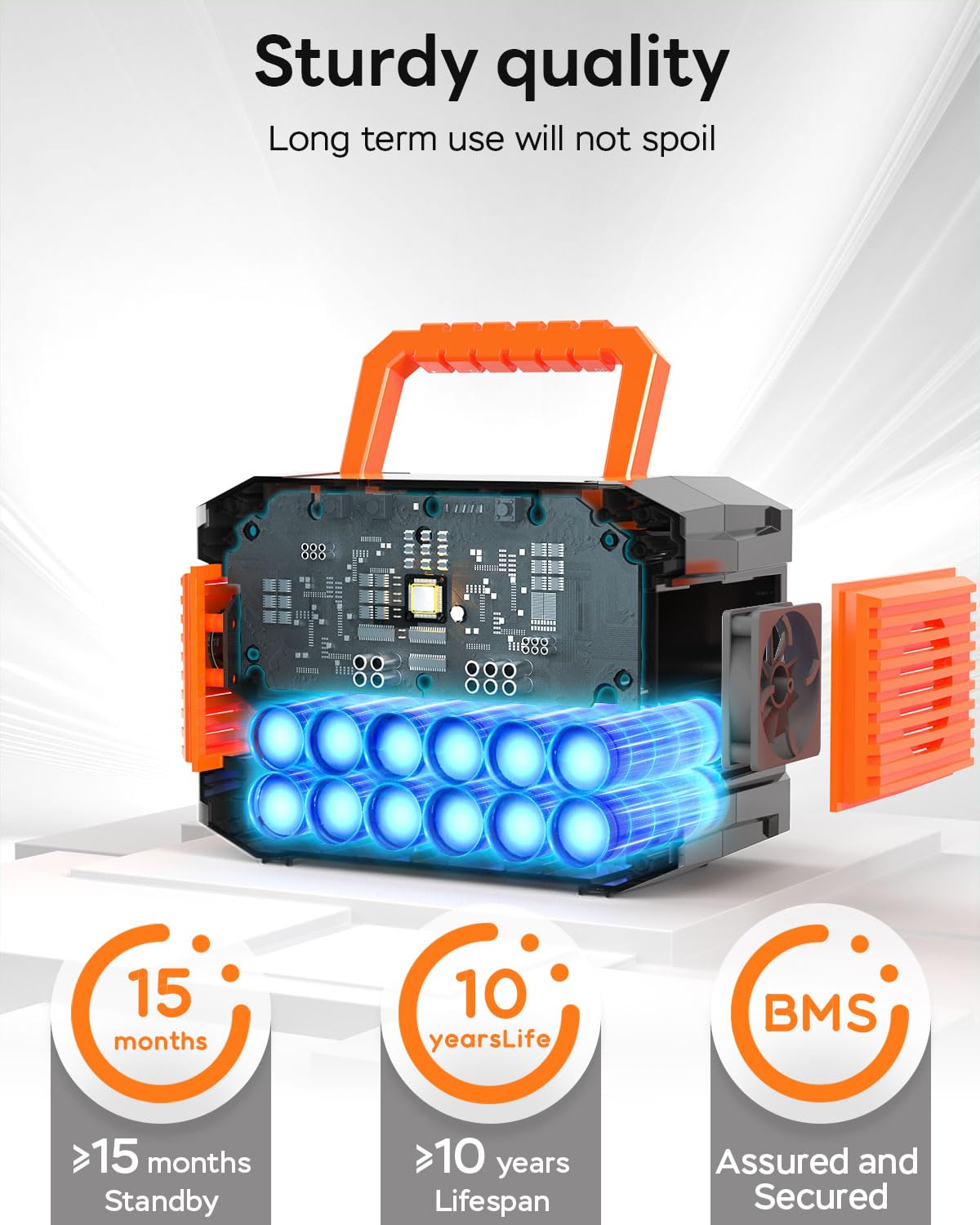MARBERO portable power station in use camping setting to run devices.