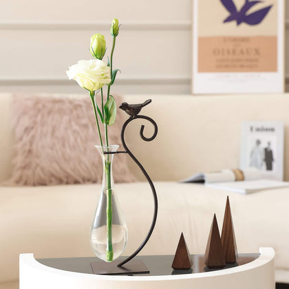 Marbrasse desktop glass planter closeup, ideal for modern desk greenery.