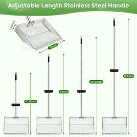 MarchingGreen adjustable handle from 40 to 75 inches for comfortable upright cleaning.