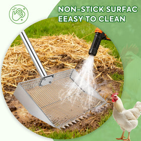 MarchingGreen side panels help prevent spills during bedding sifting.