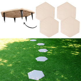 MARCHROSE stepping stone for patio with beige limestone texture, ideal for stable outdoor paths.