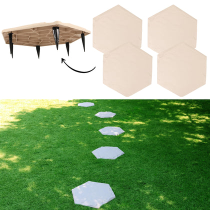 MARCHROSE stepping stone for patio with beige limestone texture, ideal for stable outdoor paths.