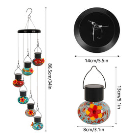 Marchrose feeder's six ports attract hummingbirds by day while weatherproof build supports year-round use