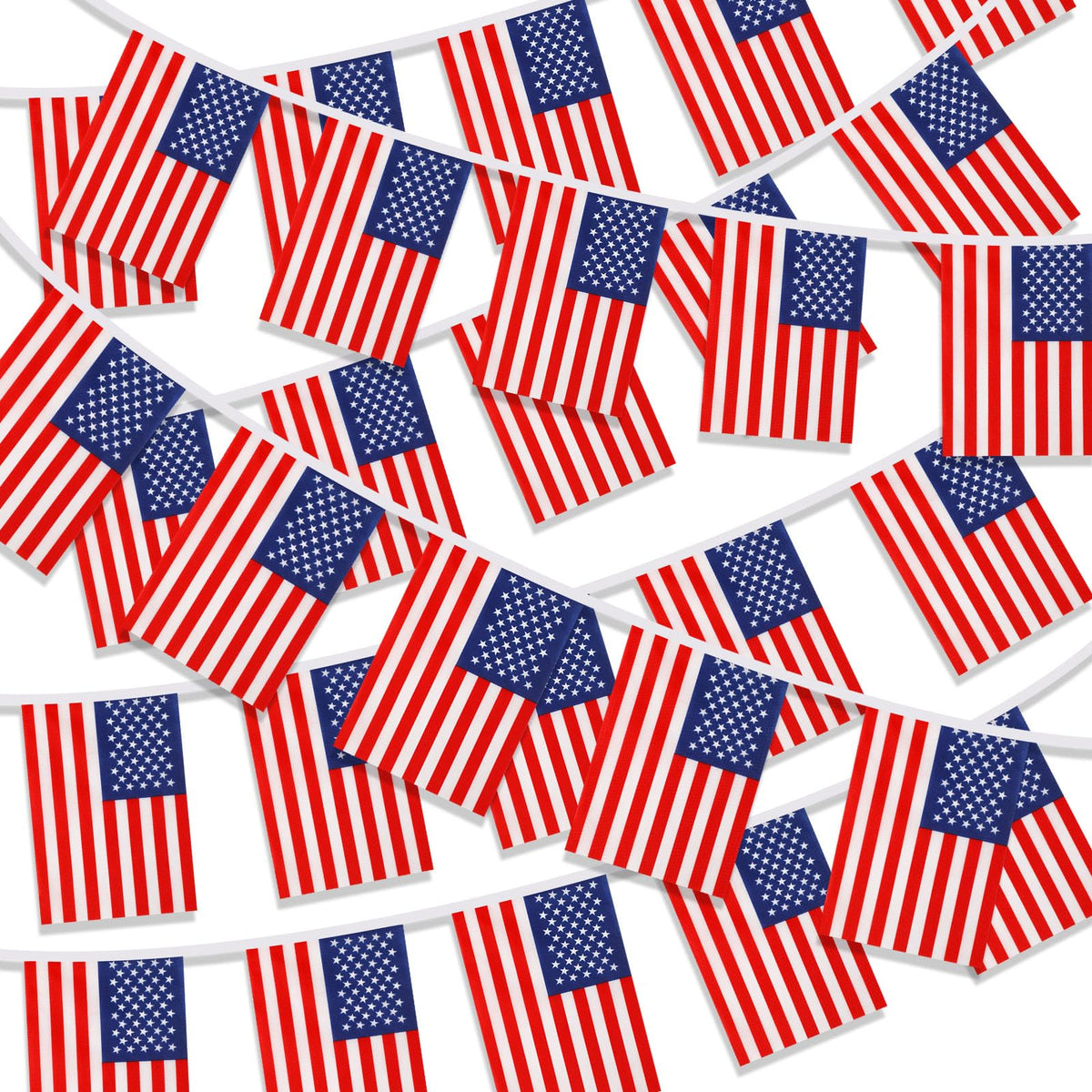 MARFOREVER American flag banner 52.5 ft adds patriotic flair to outdoor walls or porches.