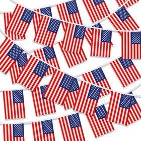 MARFOREVER American flag banner 52.5 ft adds patriotic flair to outdoor walls or porches.