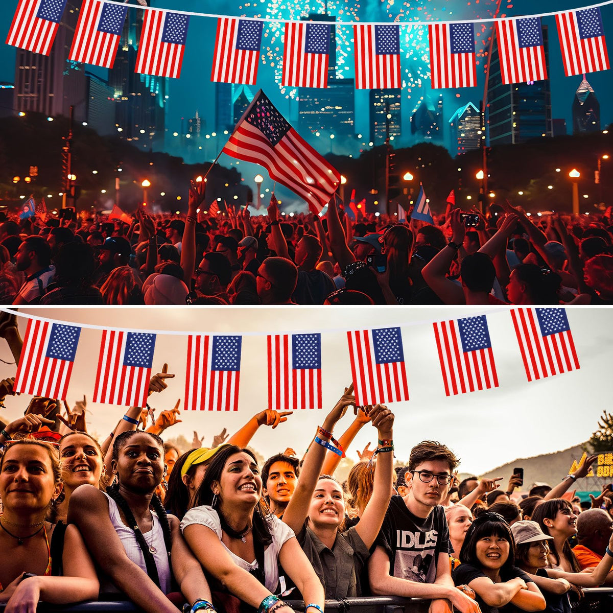 MARFOREVER Easy-install garland creates instant patriotism with minimal effort.