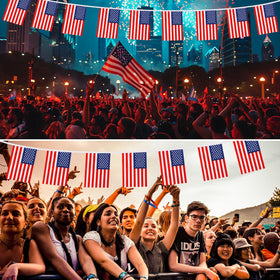 MARFOREVER Easy-install garland creates instant patriotism with minimal effort.