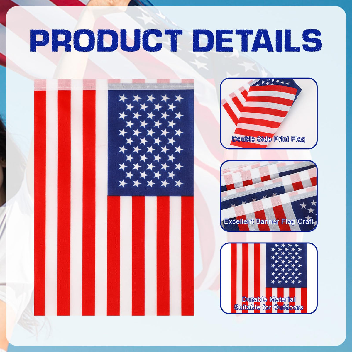 MARFOREVER Patriotic hanging banner rope makes setup quick on branches, rails, or walls.