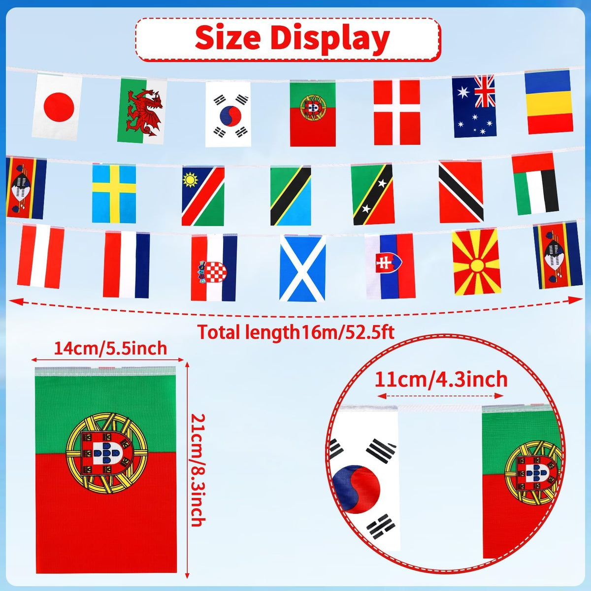 MARFOREVER international flags pennant banner perfect for World Cup 2026 celebrations