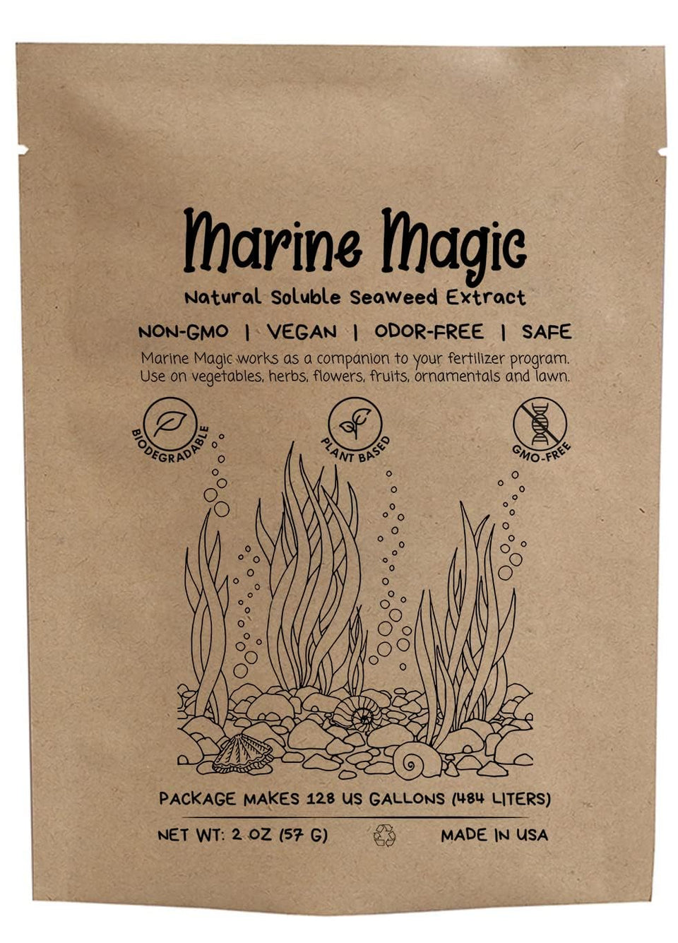 Marine Magic seaweed extract bottle pour supports strong root growth