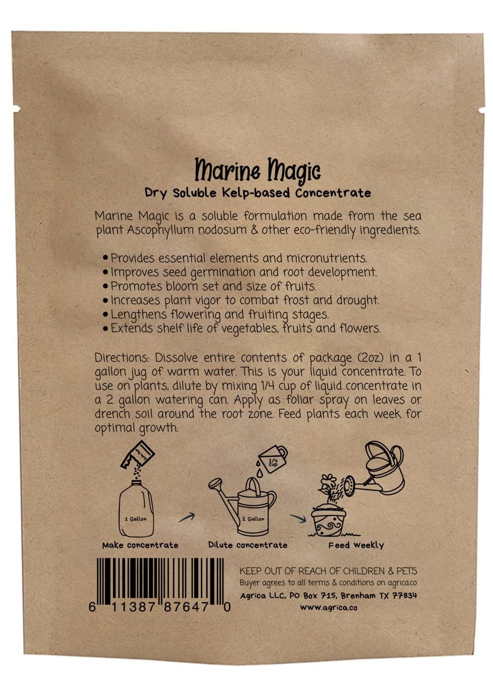 Marine Magic seaweed extract dissolved concentrate ready for feeding boosts nutrient uptake