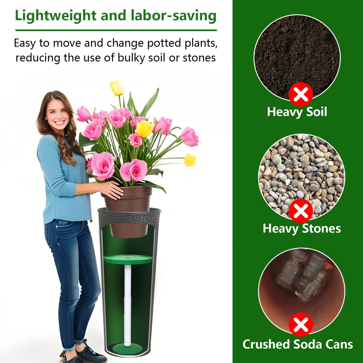 MARKBIT portable planters support indoor-outdoor use at home or events.