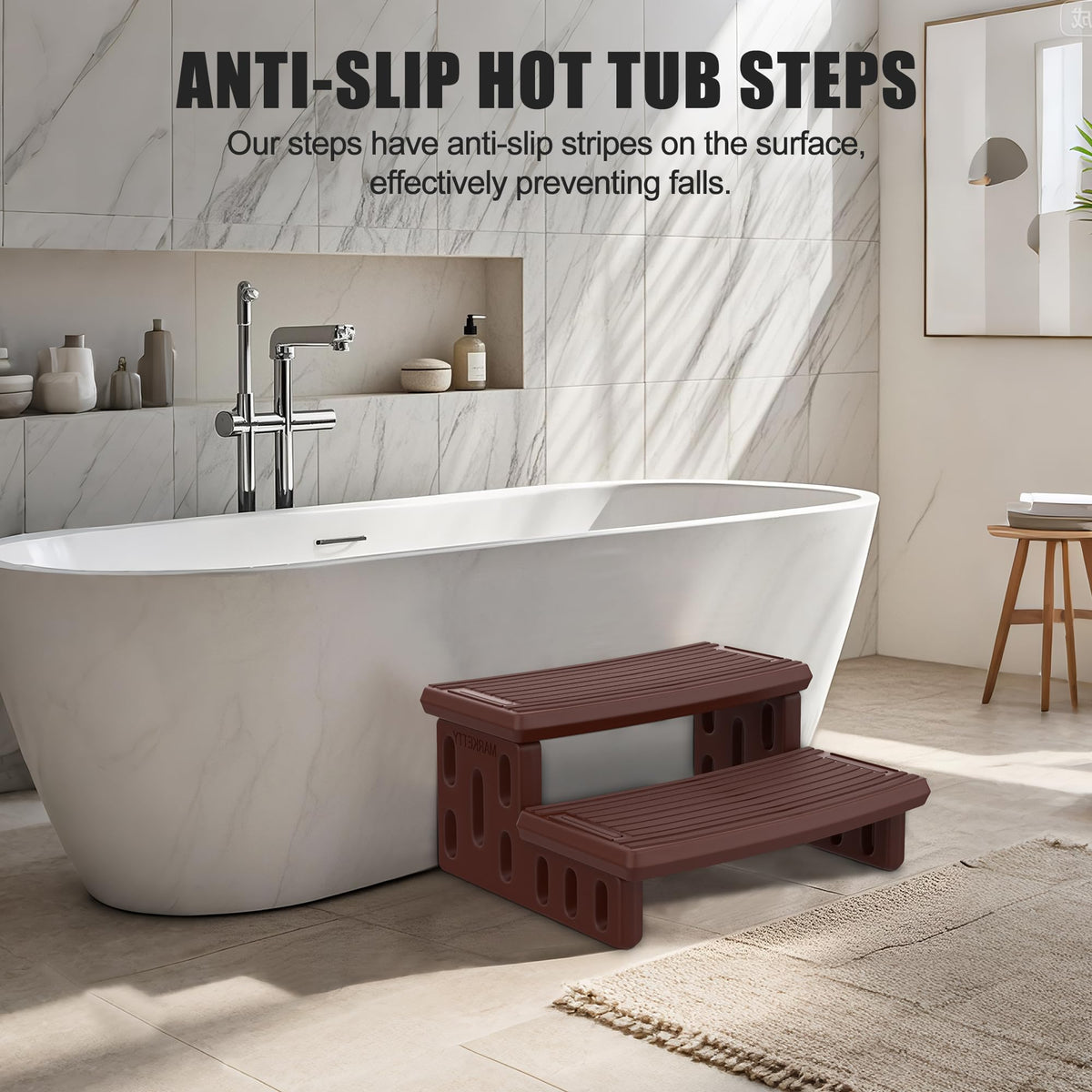 MARKETTY hot tub steps in durable HDPE for long-lasting use.