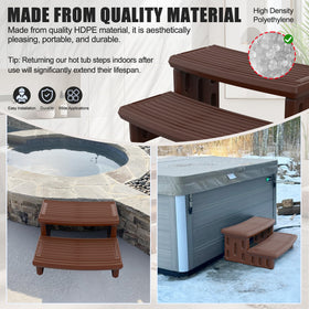 MARKETTY hot tub steps stored indoors to extend lifespan.