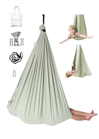 Marlowe & Co sensory swing in Desert Sage full view for versatile play