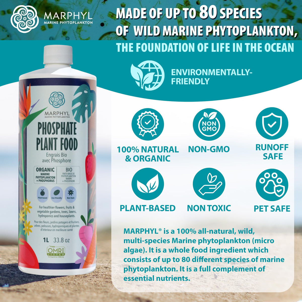 MARPHYL organic phosphate for soil nutrition and natural plant performance
