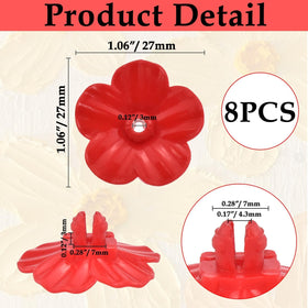 MARRTEUM red feeder flowers closeup, durable ABS plastic.