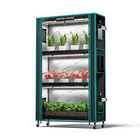 Mars Hydro 2025 plant stand with grow lights supporting thriving seedlings
