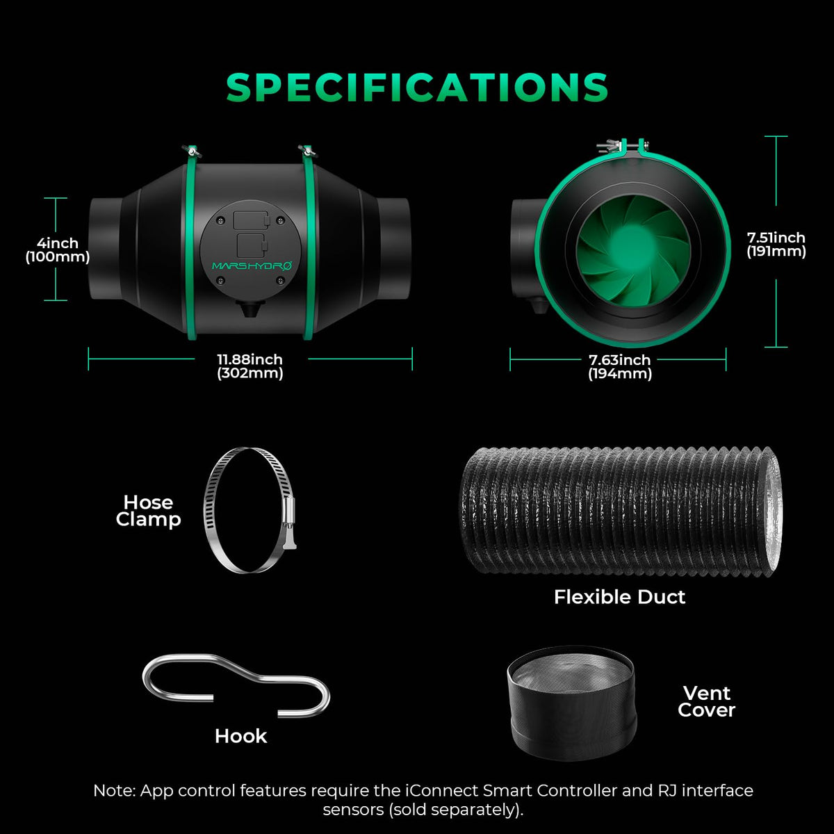 MARS HYDRO 10-speed clip fan promoting even canopy airflow