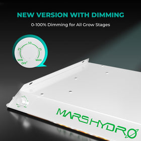 MARS HYDRO TS600 LED dimmable light providing even coverage for tent plants