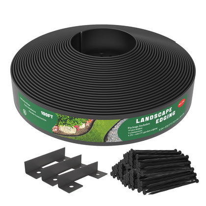 Mars Villa landscape edging 4in tall 100ft roll creates durable lawn borders.