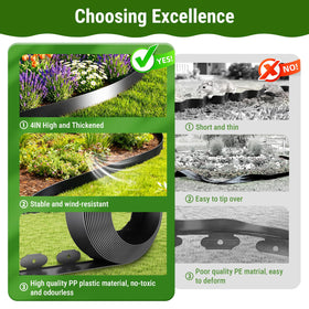 Mars Villa edging contains mulch and soil to reduce maintenance.