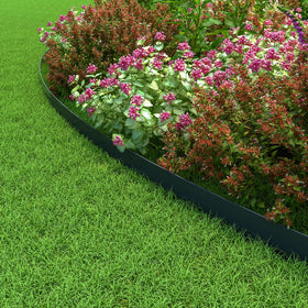 Mars Villa border defines curved garden beds for visual appeal.