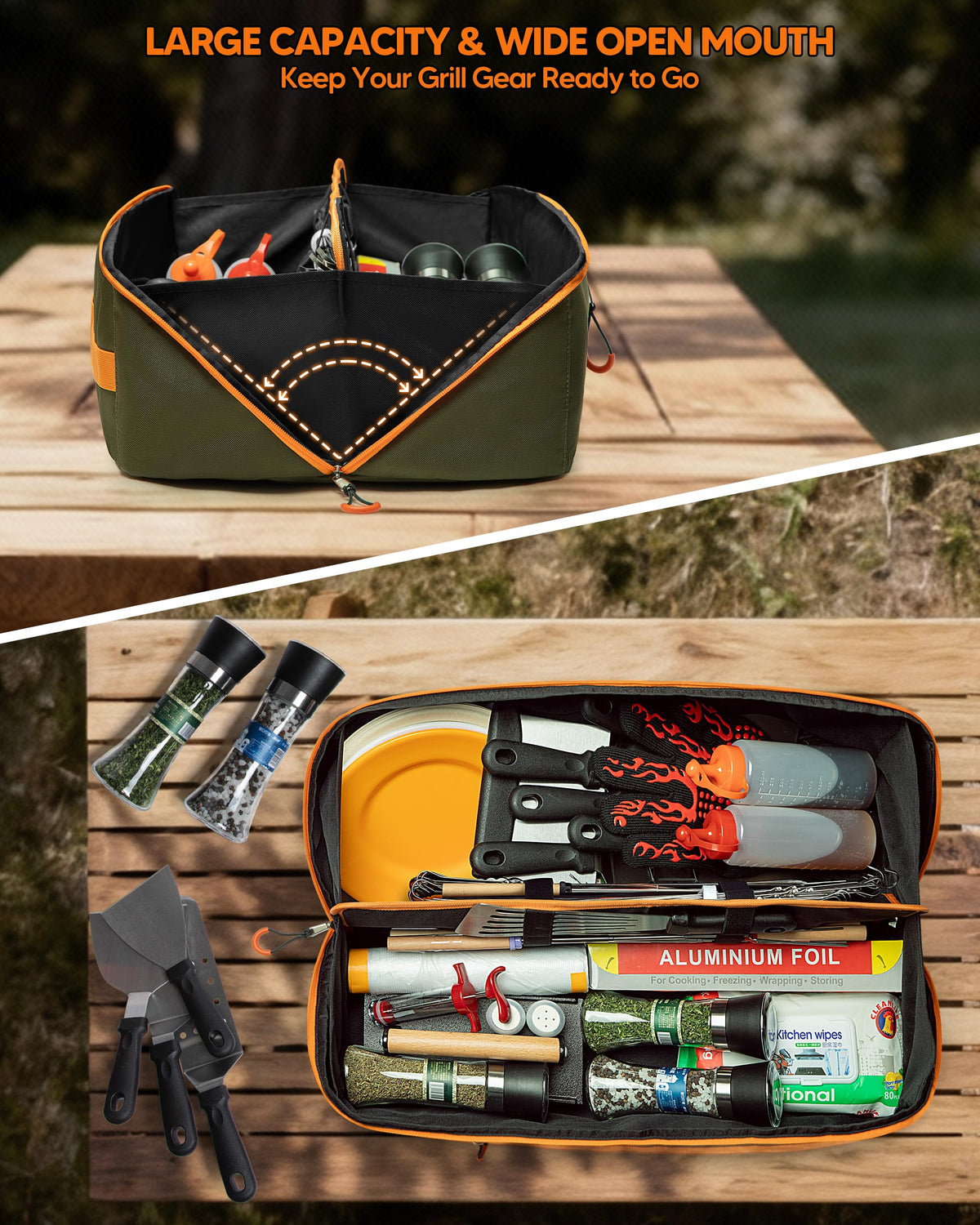 Marscamd 22in bag interior divider keeps long tools organized for quick reach.