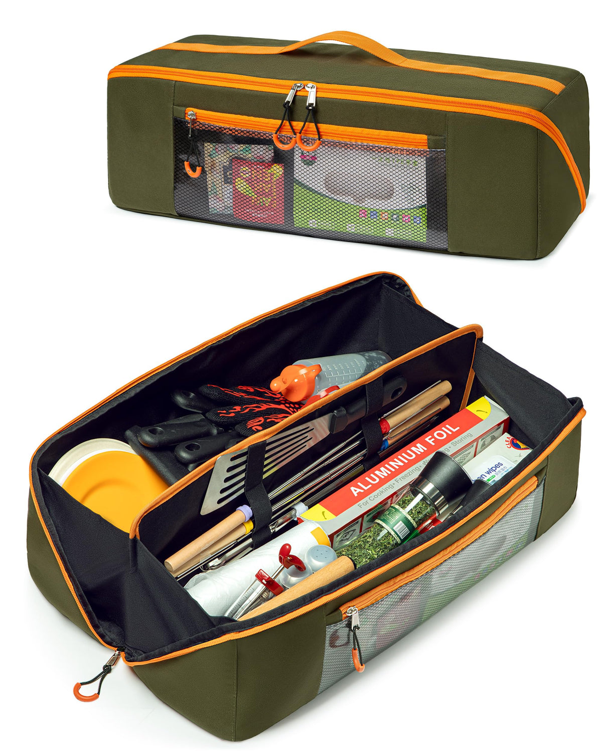 Marscamd 22in grill tool bag with open mouth for easy access to utensils.