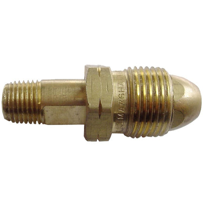 Marshall Excelsior ME318P hard nose POL male fitting for LP gas valves showcases durable brass construction.