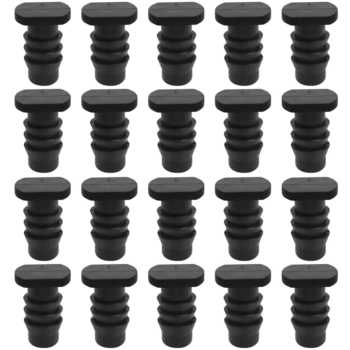 Marsrut 20-pack 3-8 inch hose end caps for secure drip connections.