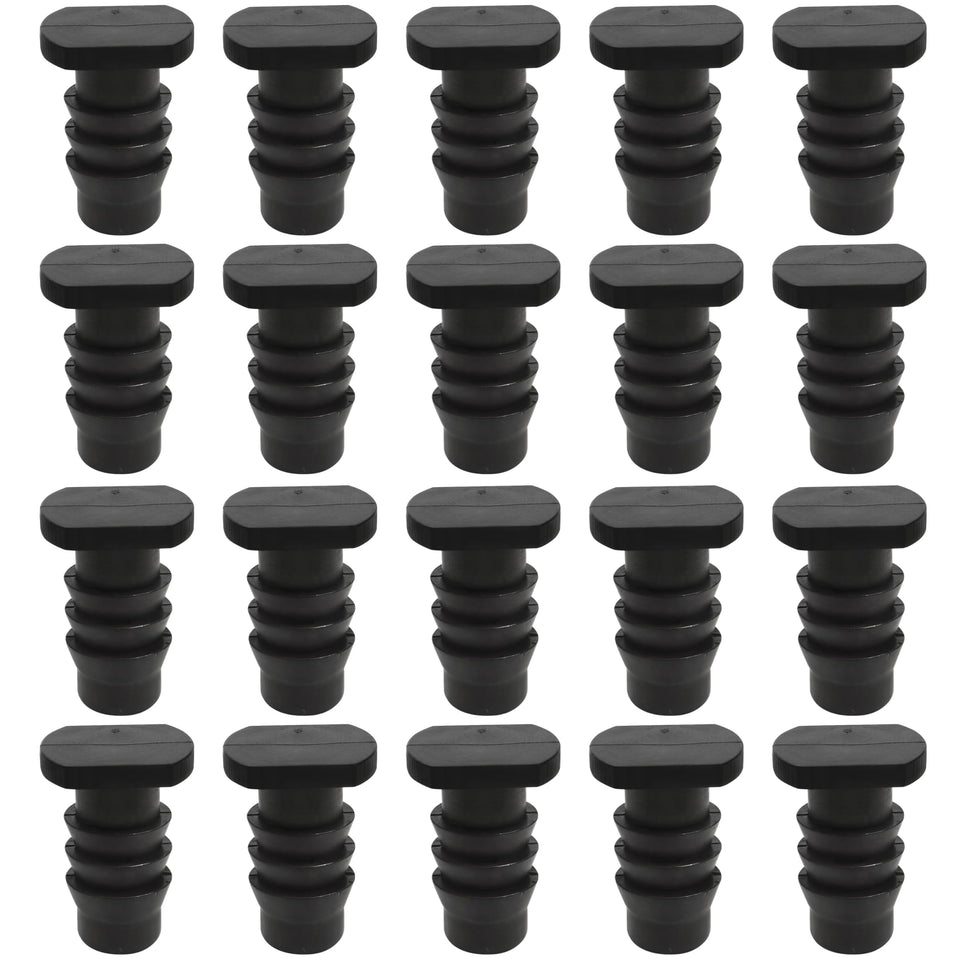 Marsrut 20-pack 3-8 inch hose end caps for secure drip connections.