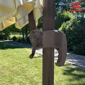 Marsrut cantilever umbrella crank enhances versatile outdoor seating