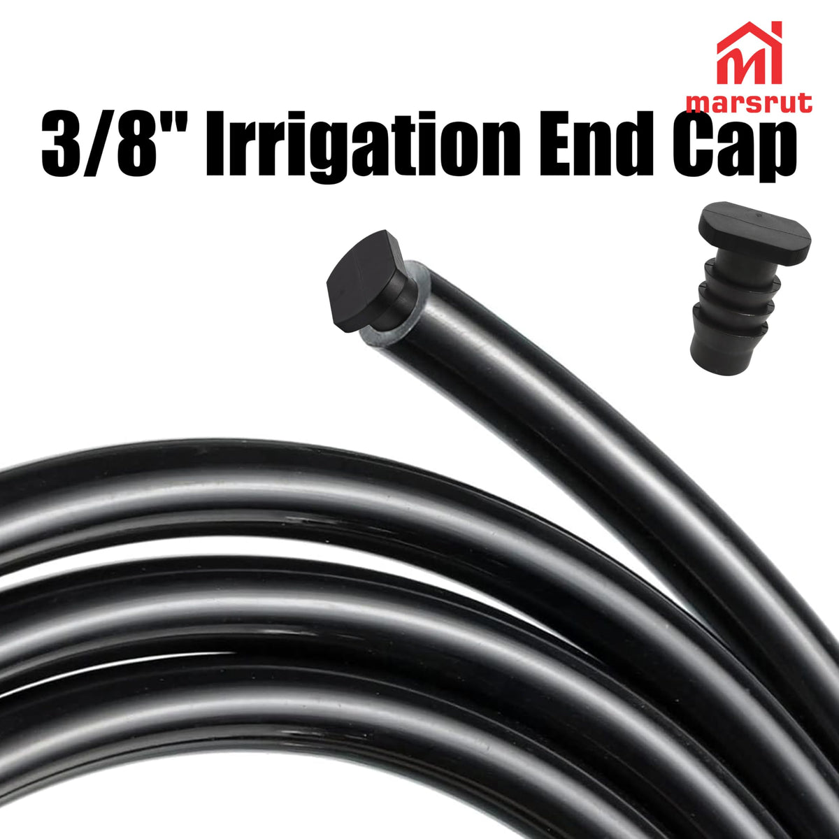 Marsrut durable plastic end cap withstands outdoor irrigation conditions.