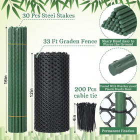 Closeup of stakes and mesh showing sturdy support for Marsui fence.