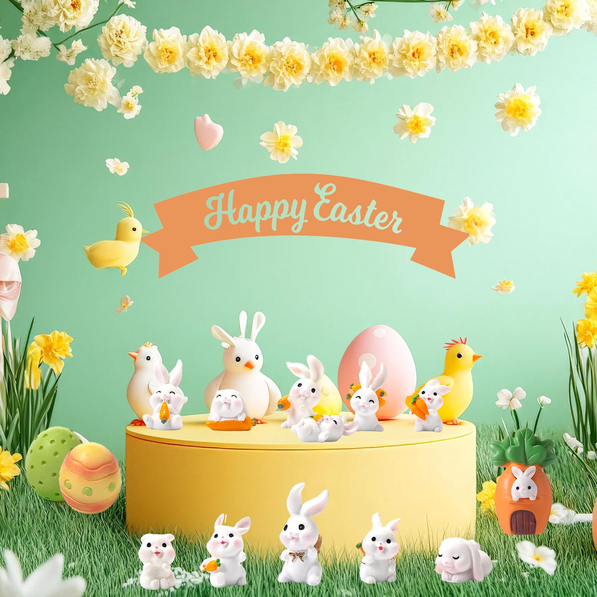 Marsui bunny cake topper mini adds festive flair.