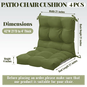 Marsui cushions with ties fasten securely to a chair