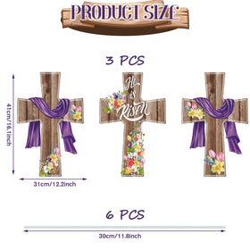 Marsui Cross floral yard sign provides eye catching curb appeal outdoors.