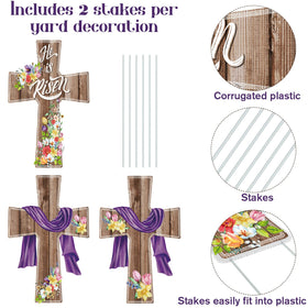 Marsui Weather resistant cross yard sign for year round outdoor use.