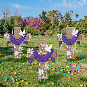 Marsui multicolor yard signs create a vibrant Easter display.